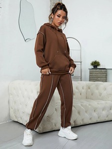 Ensemble de jogging en polaire d'hiver personnalisé pour femmes, survêtement en coton respirant, tendance 2025, pull décontracté - Product Image 2