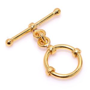 Fermoir Bali 17X26mm à bascule en cuivre oxydé plaqué argent sterling plaqué or 18 carats B576 - Product Image 1