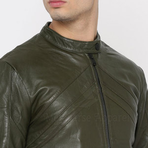 Veste en cuir décontractée pour hommes, vêtements de mode d'hiver avec col montant et fermeture à glissière, vente en gros - Product Image 6