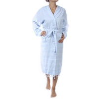 Peignoirs de luxe en coton turc personnalisables avec logo pour femmes et hommes – Légers, absorbants, respirants, séchage rapide, à capuche, avec pompons – Idéaux pour hôtels