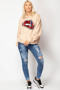 2025 Sudadera con capucha de gran tamaño para mujer tipo polar tela cómoda informal y ropa de calle estilo personalizado Impresión de logotipo servicio OEM - Product Image 4