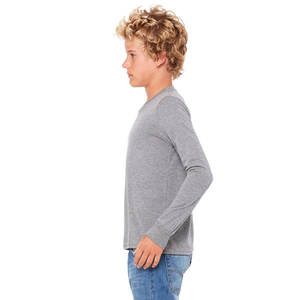 Bella Canvas 3501Y Camiseta Juvenil Manga Larga Camiseta Gris - Product Image 3