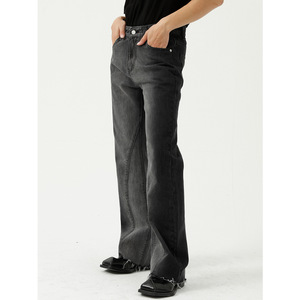 กางเกงยีนส์ซักวินเทจสำหรับผู้ชายกางเกงขากว้างทรงหลวมเข้ารูปทรงหลวมผ้าเดนิมซักแบบลำลองออกแบบได้ตามต้องการ - Product Image 2