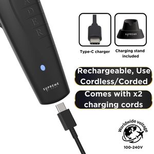 Tondeuse professionnelle sans fil à chargement USB-C, lame en T, 7000 tr/min, pour barbe et corps, autonomie de 210 min, tondeuse de finition pour tête et corps - Product Image 5