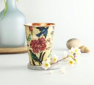 Supérieur meilleure qualité Vintage nouveauté pur cuivre gobelet verres à boire émail imprimé conception pour la maison cuisine utilisation - Product Image 2