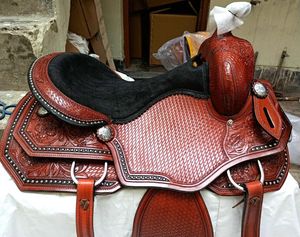 Selle Western Roping en cuir marron de qualité supérieure avec selle de siège souple Suédois noir pour l'équitation à un prix abordable - Product Image 6