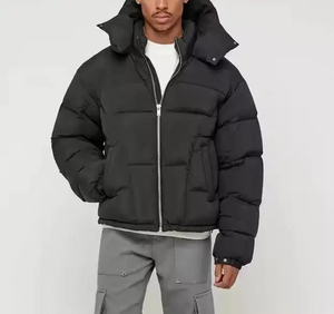 Fabricant de vêtements OEM personnalisé Vestes d'hiver rembourrées en duvet imperméable de grande taille pour hommes avec logo personnalisé - Product Image 4
