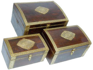 Artisanat indien boîtes décoratives de haute qualité décor à la maison bois artisanat cadeau article coffre au trésor boîte en bois boîte à bijoux avec serrure - Product Image 2