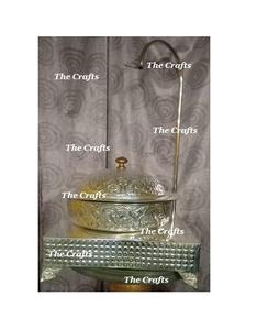 Plato de frotamiento de latón puro de diseño en relieve con Chowkhi, plato de frotamiento calentador de alimentos de la mejor calidad para hoteles - Product Image 4