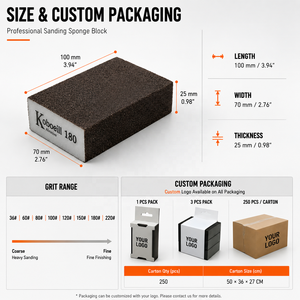 Bloc éponge abrasif pour ponçage humide et sec, éponge de ponçage manuelle pour la préparation de la peinture automobile, le bois et les meubles OEM - Product Image 6