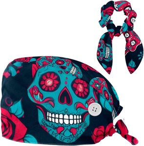 Chapeau de gommage réglable couverture complète régulière Spandex tissu extensible coupe ajustée OEM haute demande fournitures d'hygiène vêtements de travail casquettes de gommage - Product Image 3