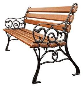 Banc en fonte et en bois de qualité supérieure de style antique, utilitaire extérieur élégant à motif floral pour tous les temps pour les parcs et les écoles - Product Image 3