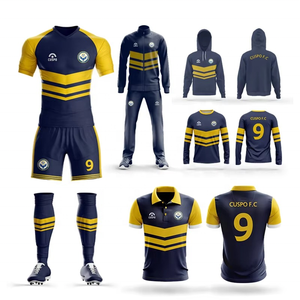Kit d'uniforme de football pour hommes de conception personnalisée professionnelle 100% ensemble de maillot en polyester nom du joueur saison d'hiver - Product Image 1