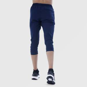 Navy 3/4 Bottoms Logo Decorations XS Size Cotton Bermuda <b>Shorts</b> Woven 100% Polyester Twill Fabric Soft Knitted Spandex Knee - Product Image 2