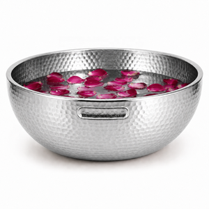 Round Double wall Stainless Steel Pedicure Bowl Handcrafted Foot Spa Basin for Nail Salon Wellness Centres Hotels - Product Image 2