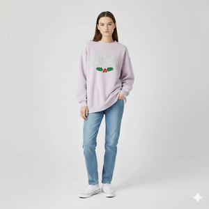 Sudadera Oversize con Cuello Alto para Mujer, Algodón Premium, Felpa Ecológica, Lentejuelas en el Frente, Ropa de Calle Cálida para Otoño - Product Image 1