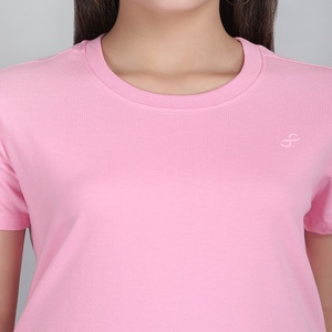 Fabricant de tenues féminines col rond haut régulier femme graphique personnalisé coton t-shirts femmes T-shirt court t-shirt femmes - Product Image 3