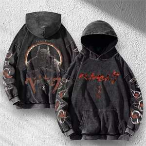 เสื้อฮู้ดดี้คุณภาพสูง งานฟอกสีแบบดิสเทรส สไตล์โรงงาน ผลิตตามสั่ง งานปะติดแบบไม่ระบุ  ไซส์พลัส ยูนิเซ็กส์ ตัดต่อสี - Product Image 3