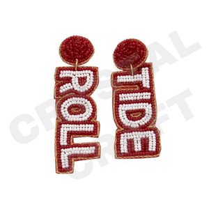 Vingt-trois Vintage Designer perlé boucles d'oreilles pour femmes patriotique Orange blanc bleu couleur pour les mariages Memorial Day - Product Image 2