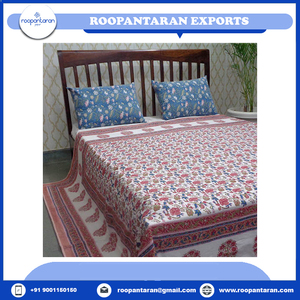 Nouveaux magasins d'usine indiens tendance bloc de main en coton biologique imprimé Dohar Queen Size écologique lavable en Machine Durable - Product Image 2