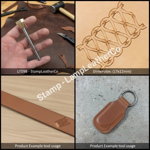 LT098 Tampon cuir avec points de style corde 17x12mm (2/3 \ "X 7/15 \") pour l'artisanat - Product Image 1