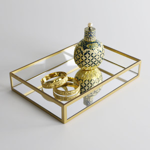 Base de espejo Marco de metal Bandeja decorativa Bandeja de decoración navideña de metal de alta calidad de fabricantes y exportadores de la India. - Product Image 3