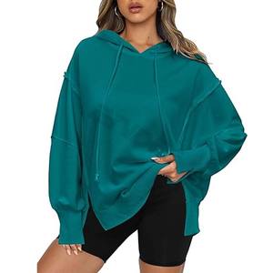 2025 femmes automne vêtements logo personnalisé femmes pull à capuche blanc couleur unie à capuche sweats décontractés - Product Image 1