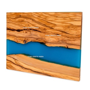 Asequible fábrica bajo precio charcutería forma rectangular resina diseño de madera mango de metal tabla de cortar OEM y ODM tabla de queso - Product Image 3