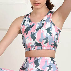 Soutien-gorge de sport pour femme de haute qualité sans couture, respirant, logo frontal, soutien moyen, spandex/nylon, soutien-gorge de fitness pour l'entraînement - Product Image 5