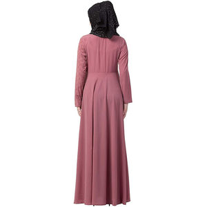 Qualité supérieure 2023 dernière conception abaya teinte en rose noir Abaya pour femmes en gros personnalisé ODM plaqué personnalisé poitrine pierre travail - Product Image 4