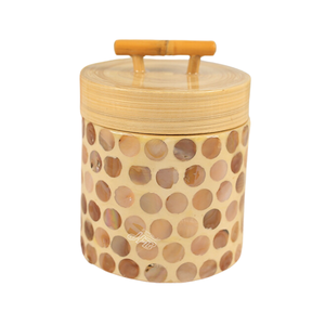 Archivos de cuencos de bambú hilado vietnamita de alta calidad/laca de tarro de bambú decorativa hecha a mano con incrustaciones de cáscara de huevo azul - Product Image 2