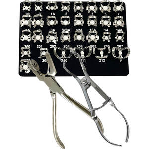 Nouvel ensemble de pinces à barrage dentaire manuel de qualité supérieure |   Kit de barrage en caoutchouc, cadre de démarrage |   Pince à épiler pour barrage en caoutchouc (ensemble de 33 pièces) - Product Image 6