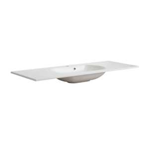 Lavabo console moderne en résine de 120 cm à cuve unique, design contemporain - Product Image 1