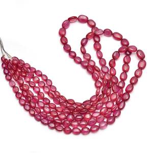 Rubí Rojo AAA+ de 5x7mm-8x12mm, Cuentas Ovaladas Lisas, Rubí Natural, Piedra Preciosa, Cuentas Ovaladas Sueltas para Joyería - Product Image 2