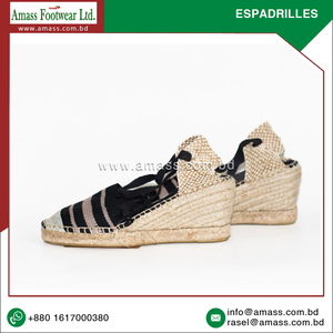 Espadrilles à lacets tendance de haute qualité Taille personnalisée Chaussures d'été légères en toile Semelle en jute Slip-On Beach Wear Conception imprimée - Product Image 4