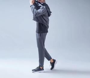 Survêtements d'hiver en satin tissé 100 % polyester haute performance, couleur unie, fermeture éclair, sur mesure, prix de gros pour hommes - Product Image 2