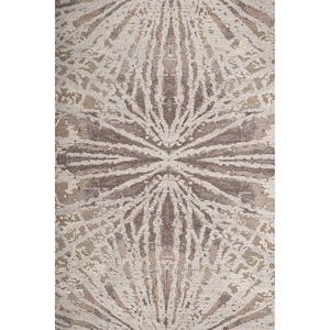 Tapis rectangulaire en laine et soie de bambou noué à la main Kavi gris et noir, design Théorie du Chaos, nouveau tapis de salon EBSh-400 - Product Image 3