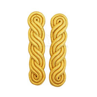 1 paire d'épaulettes professionnelles épaulettes uniformes à rayures dorées Badges d'épaule OEM en épaulettes pour uniforme