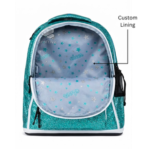 Mochila de animadora personalizada con brillantina de PU, mochila escolar brillante para niñas, mochila de práctica de animación con compartimento expandible - Product Image 2