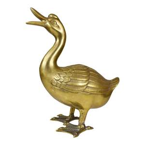 Sculpture de canard décorative en laiton antique de haute qualité pour la décoration de maisons et de jardin Sculpture artisanale en métal ou Arts de sculpture - Product Image 3