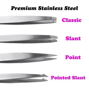 Pince à épiler pour sourcils à pointe inclinée ronde, design à pointe pointue, 4 pièces, soin des sourcils professionnel, acier inoxydable, pour hommes et femmes - Product Image 5