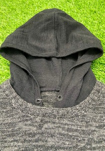 Pull à capuche épais peint à la main décontracté de qualité supérieure pour hommes Pull en tricot à col vintage d'inspiration japonaise grande taille automne/hiver - Product Image 5