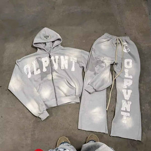 Chándal de Invierno para Hombre al por Mayor con Logotipo Personalizado OEM, Sudadera con Capucha de Alta Calidad, Corte Regular, Lavado Ácido, Transpirable, 100% Algodón Felpa - Product Image 2