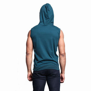 Custom Men's <b>Sleeveless</b> Sweatshirt 100% Cotton Plain <b>Hoodie</b> with Printed Oversize Pullover Long Sleeve Wholesale - Product Image 4