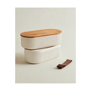 Magou 1000 Ml <b>Lunch</b> Box <b>Set</b> with Wooden Lid 2-Piece - Product Image 3