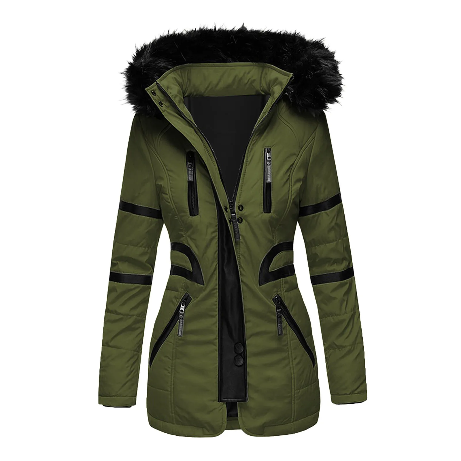 Hot Selling Outwear Hooded Winter Coats Thick High Quality Pockets Windproof Jackets Winter Warm Women long Parkas for Ladies