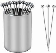 Premium Stainless Steel Olive Picks Reusable Heavy Duty Dishwasher Safe Modern Elegant <b>Bar</b> Kitchen Party Set - Product Image 5