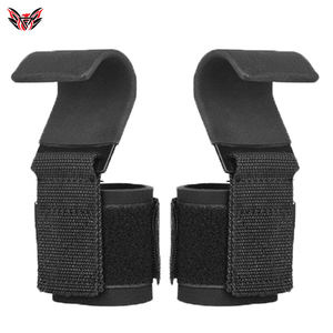 Crochets d'haltérophilie (paire) Sangles de poignet de soutien de poignée de main pour hommes et femmes 8 mm d'épaisseur rembourré en néoprène Deadlift Powerlifting - Product Image 3