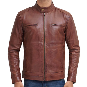 Chaquetas de piel de vaca auténtica totalmente personalizadas para hombre hechas en Sialkot Pakistán precio bajo producto mejor venta chaquetas de cuero para hombre - Product Image 4