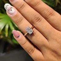 Fabrik preis 14 Karat massives Gold länglicher Kissens chliff Lab Grown Diamond Einstellbare Größe Unisex Ehering IGI Fashion Ring